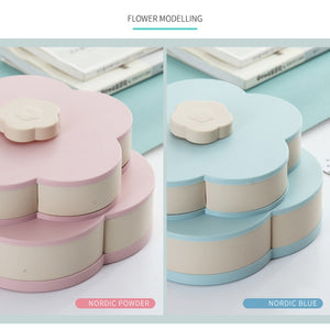 Petal-Shape Rotating Snack Box Candy Tray