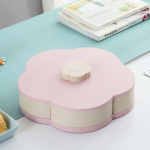 Petal-Shape Rotating Snack Box Candy Tray