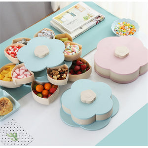 Petal-Shape Rotating Snack Box Candy Tray