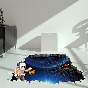 3D Broken Wall Stickers Halloween Decorations